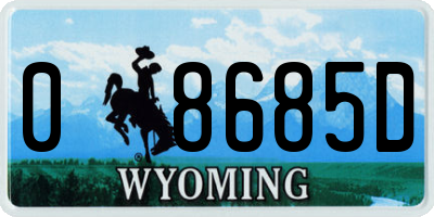 WY license plate 08685D