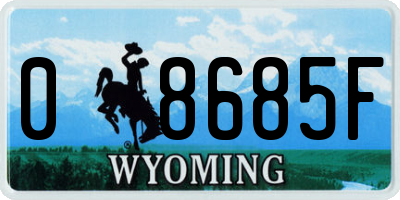 WY license plate 08685F