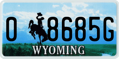 WY license plate 08685G