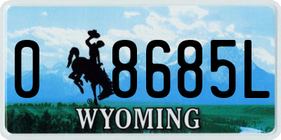 WY license plate 08685L