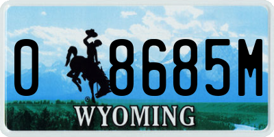 WY license plate 08685M