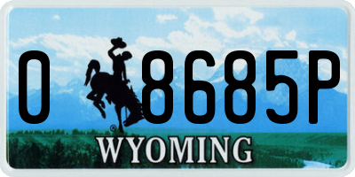 WY license plate 08685P
