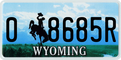 WY license plate 08685R