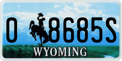 WY license plate 08685S