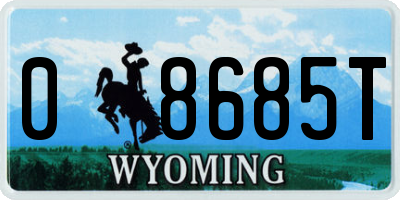 WY license plate 08685T