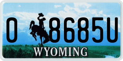 WY license plate 08685U