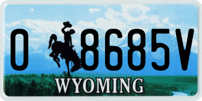 WY license plate 08685V