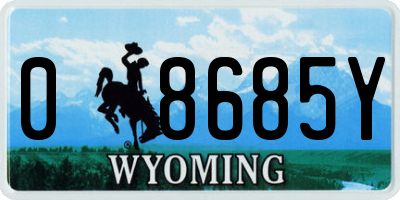 WY license plate 08685Y