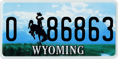WY license plate 086863