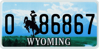 WY license plate 086867