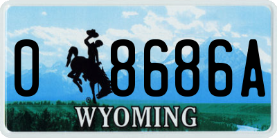 WY license plate 08686A