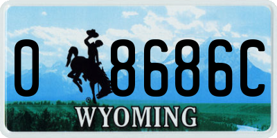 WY license plate 08686C