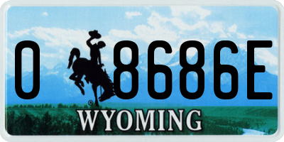 WY license plate 08686E