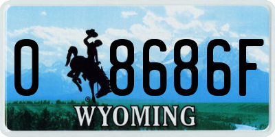 WY license plate 08686F
