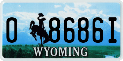 WY license plate 08686I