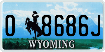 WY license plate 08686J