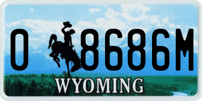 WY license plate 08686M