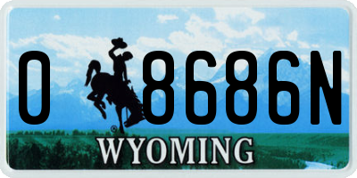 WY license plate 08686N