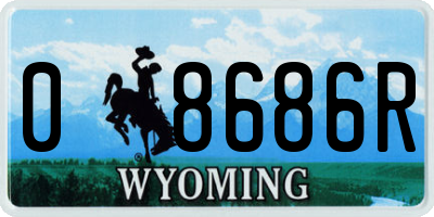 WY license plate 08686R