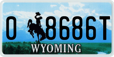 WY license plate 08686T