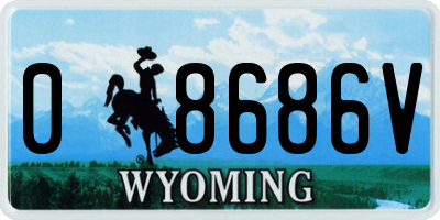 WY license plate 08686V