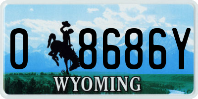 WY license plate 08686Y
