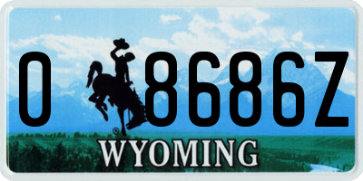 WY license plate 08686Z