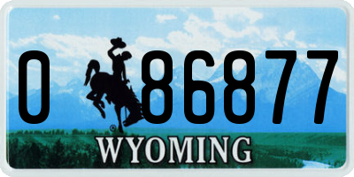 WY license plate 086877