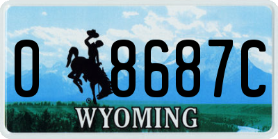 WY license plate 08687C