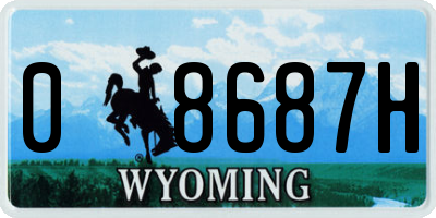 WY license plate 08687H