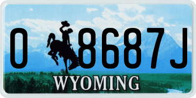 WY license plate 08687J