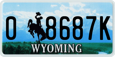 WY license plate 08687K