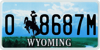 WY license plate 08687M