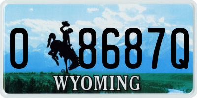 WY license plate 08687Q