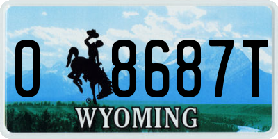 WY license plate 08687T
