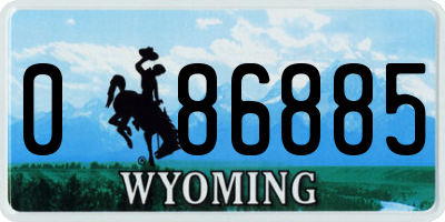WY license plate 086885