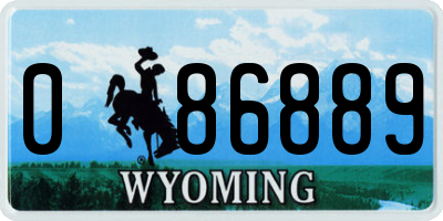 WY license plate 086889
