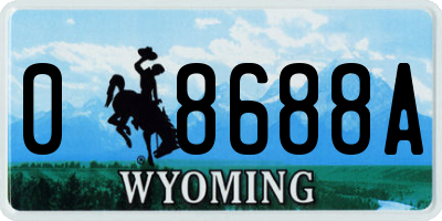 WY license plate 08688A