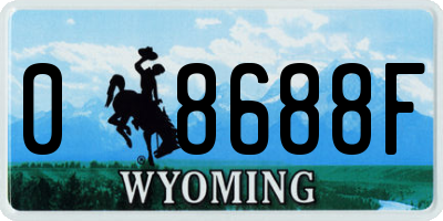 WY license plate 08688F
