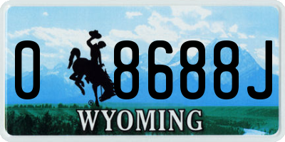 WY license plate 08688J