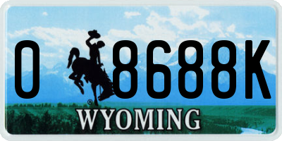 WY license plate 08688K