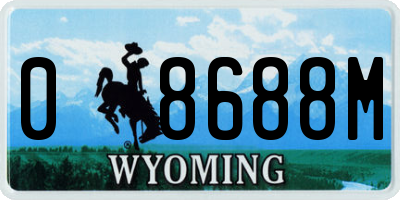 WY license plate 08688M