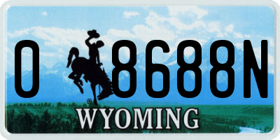 WY license plate 08688N
