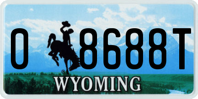 WY license plate 08688T