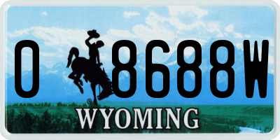 WY license plate 08688W