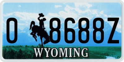WY license plate 08688Z