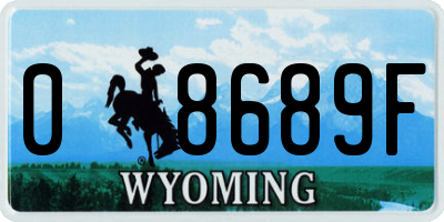 WY license plate 08689F