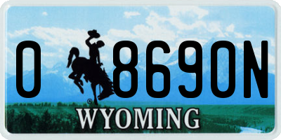 WY license plate 08690N