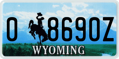 WY license plate 08690Z