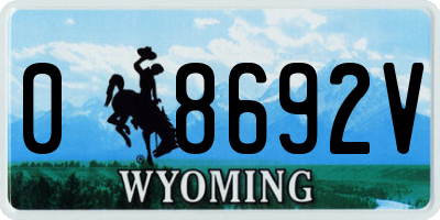 WY license plate 08692V
